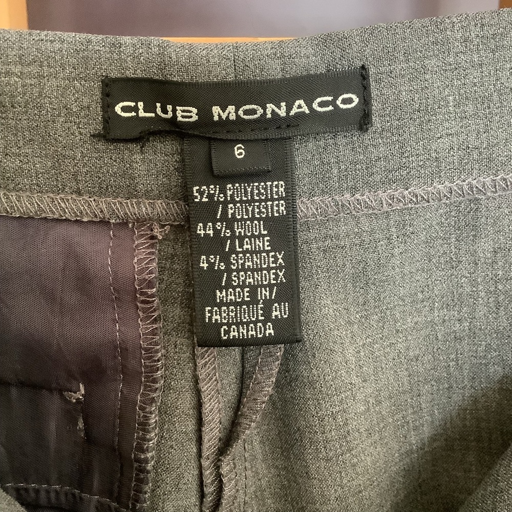 Vintage Y2K Club Monaco Grey Wool Straight Leg Ankle Length Pants Size 6 - Picture 7 of 9